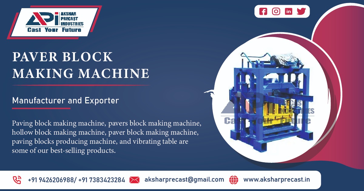 Paver Block Making Machine Manufacturer in Jharkhand