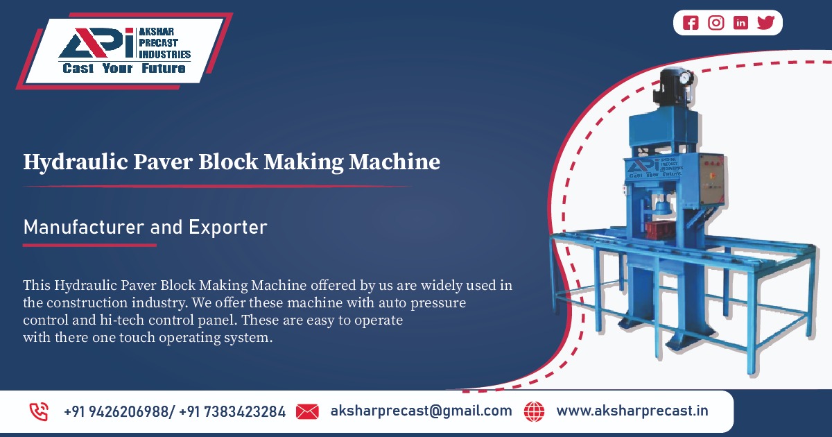 Hydraulic Paver Block Making Machine Manufacturer in Jharkhand