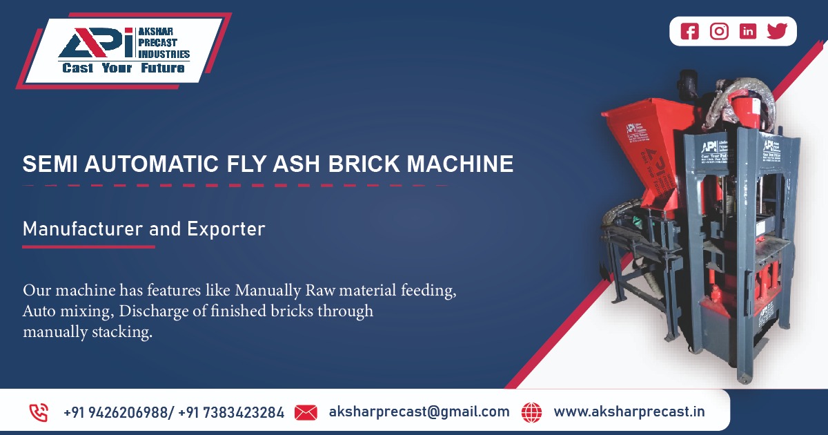 Semi Automatic Fly Ash Brick Machine Manufacturer in Madhya Pradesh