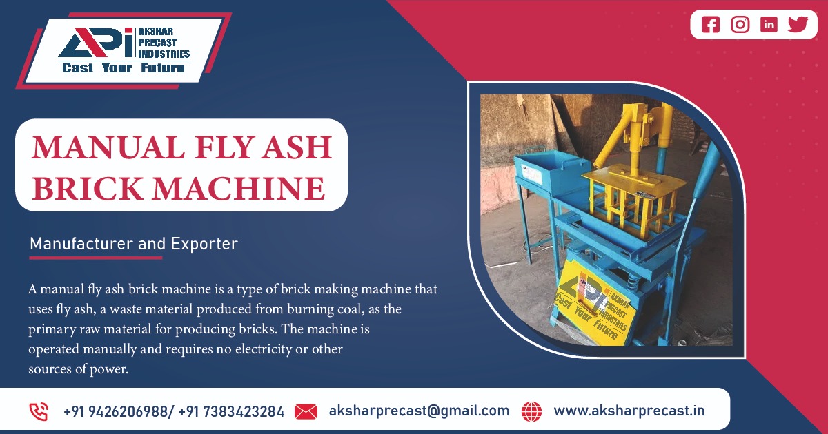 Manual Fly Ash Brick Machine Manufacturer in Chhattisgarh