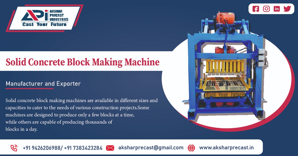 Solid Concrete Block Making Machine Manufacturer in Bihar