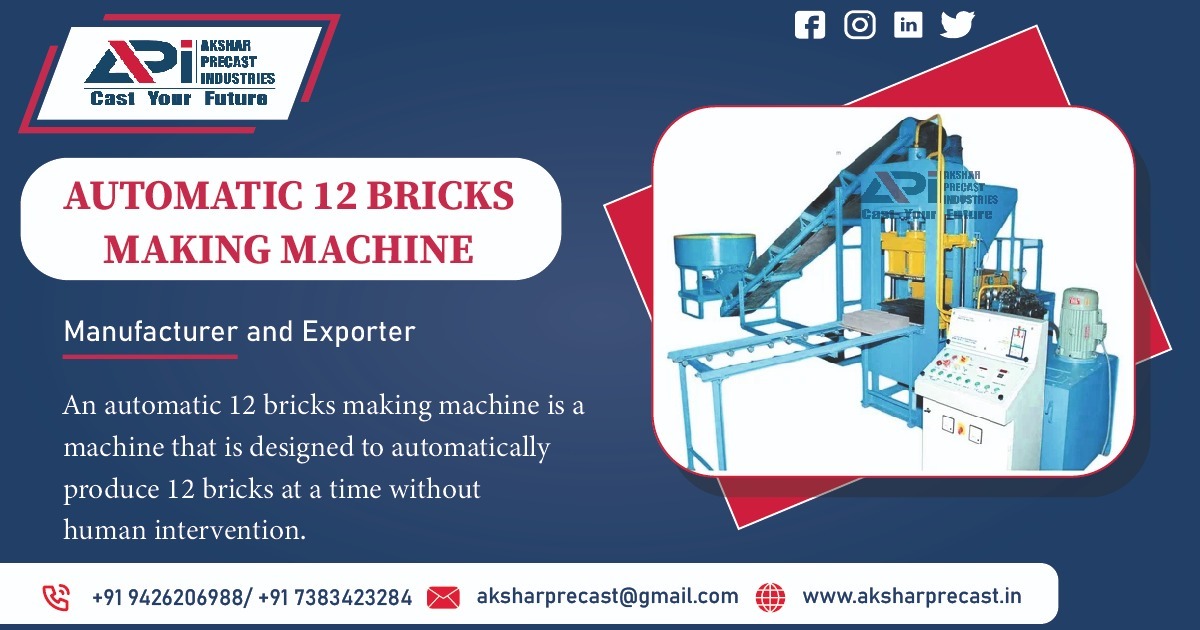 Automatic 12 Bricks Making Machine Supplier in Jharkhand